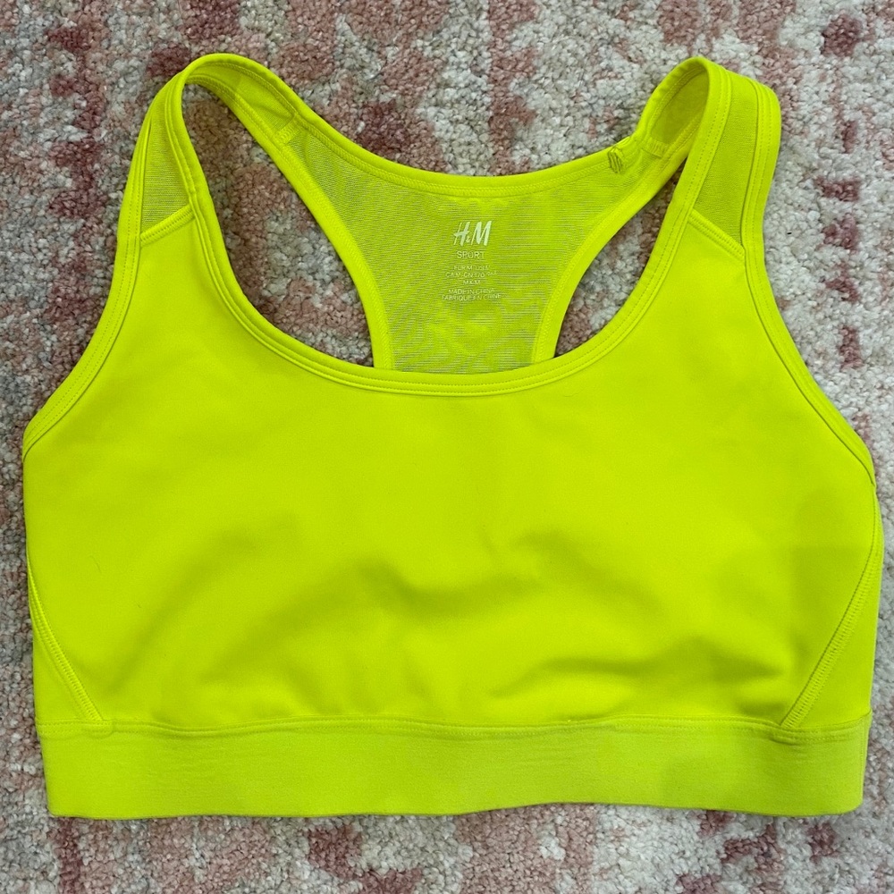 Neon Yellow Sports Bra | H&M
